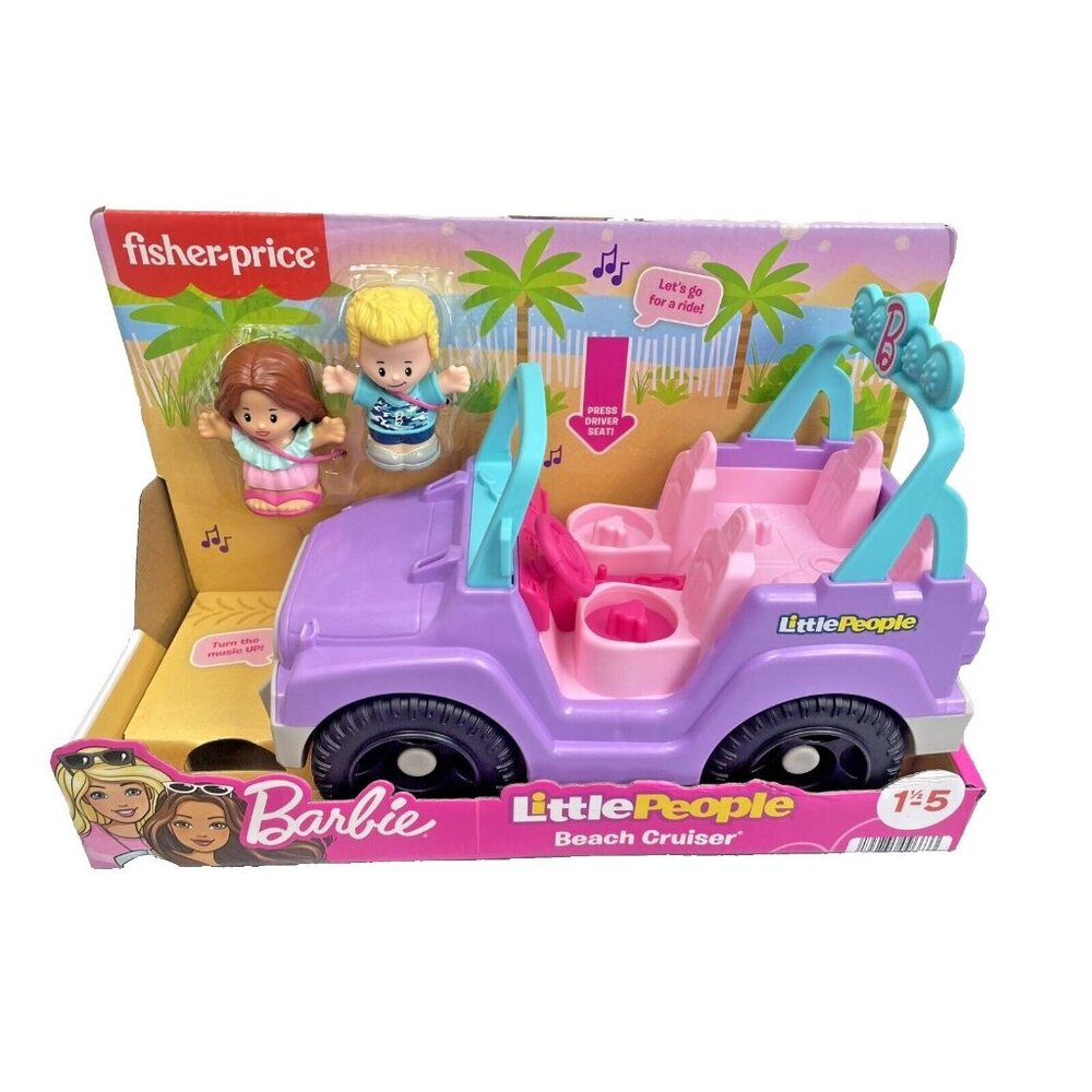 Fisher-Price Little People Barbie Cruiser Toy Car with Music & 2 Figures